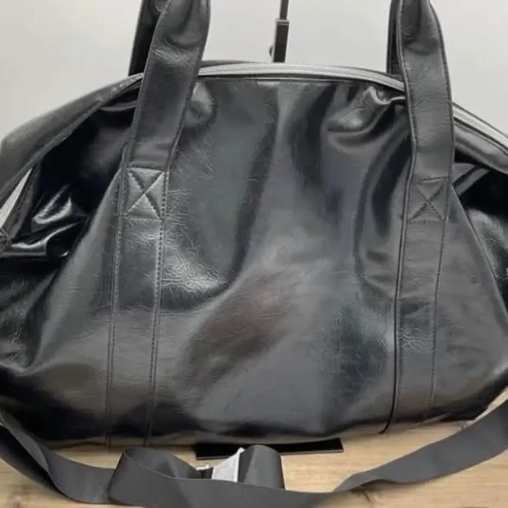 New John Varvatos Weekender Duffel Bag Faux Leather Black